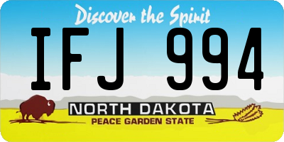 ND license plate IFJ994