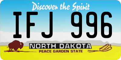 ND license plate IFJ996