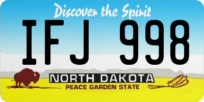 ND license plate IFJ998