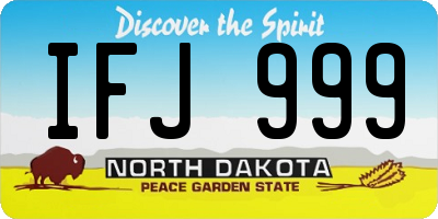 ND license plate IFJ999