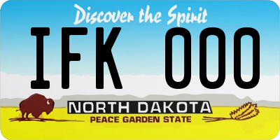 ND license plate IFK000