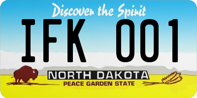 ND license plate IFK001