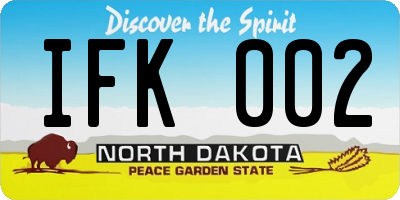 ND license plate IFK002