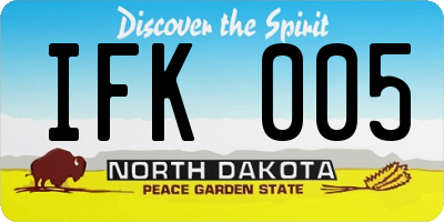 ND license plate IFK005