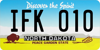 ND license plate IFK010