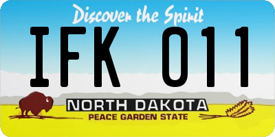 ND license plate IFK011