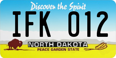 ND license plate IFK012