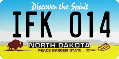 ND license plate IFK014