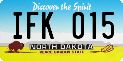 ND license plate IFK015