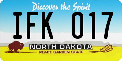 ND license plate IFK017