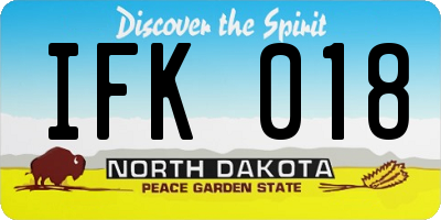 ND license plate IFK018