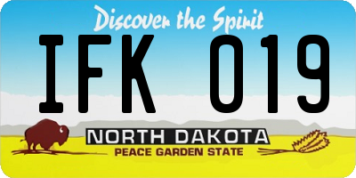 ND license plate IFK019
