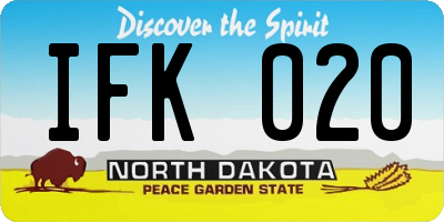 ND license plate IFK020