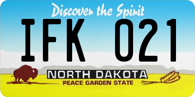 ND license plate IFK021