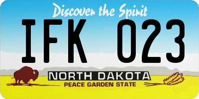 ND license plate IFK023