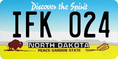 ND license plate IFK024