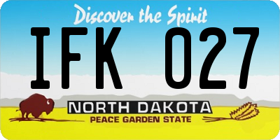 ND license plate IFK027