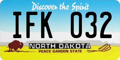 ND license plate IFK032