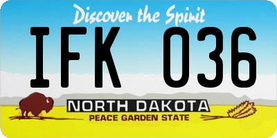 ND license plate IFK036