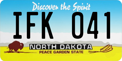 ND license plate IFK041