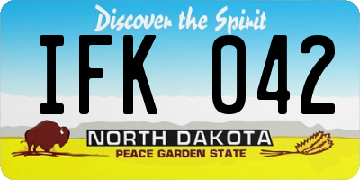 ND license plate IFK042
