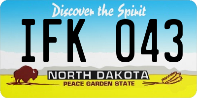 ND license plate IFK043