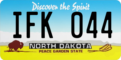 ND license plate IFK044