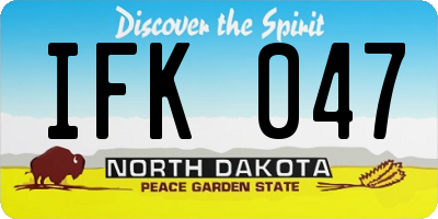 ND license plate IFK047