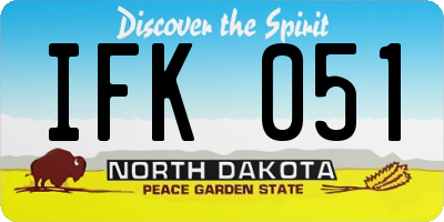 ND license plate IFK051