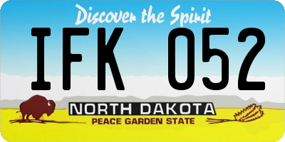 ND license plate IFK052