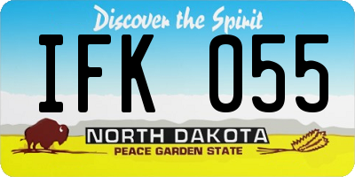 ND license plate IFK055