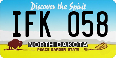 ND license plate IFK058