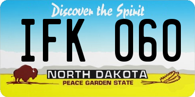 ND license plate IFK060