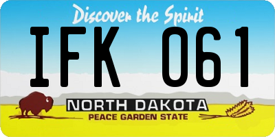 ND license plate IFK061