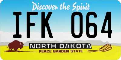 ND license plate IFK064
