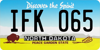 ND license plate IFK065