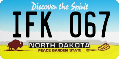 ND license plate IFK067