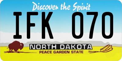 ND license plate IFK070