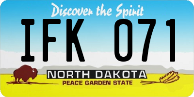 ND license plate IFK071