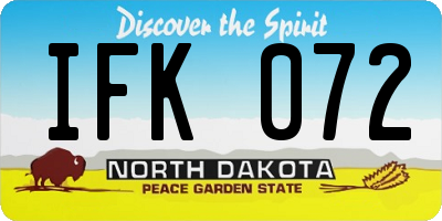 ND license plate IFK072
