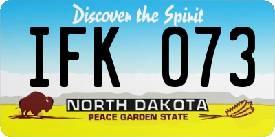 ND license plate IFK073