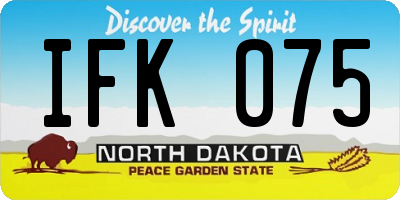 ND license plate IFK075