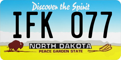 ND license plate IFK077