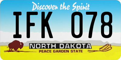 ND license plate IFK078