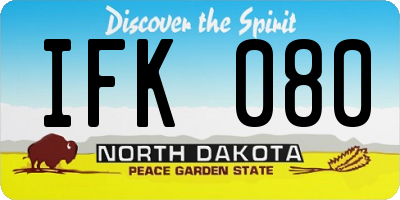 ND license plate IFK080