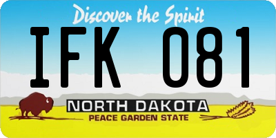 ND license plate IFK081