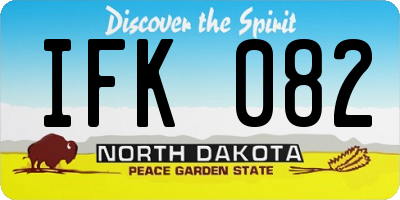 ND license plate IFK082