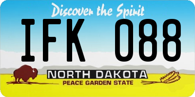 ND license plate IFK088