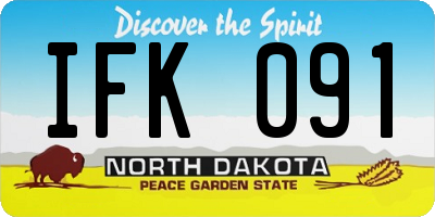 ND license plate IFK091