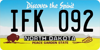 ND license plate IFK092